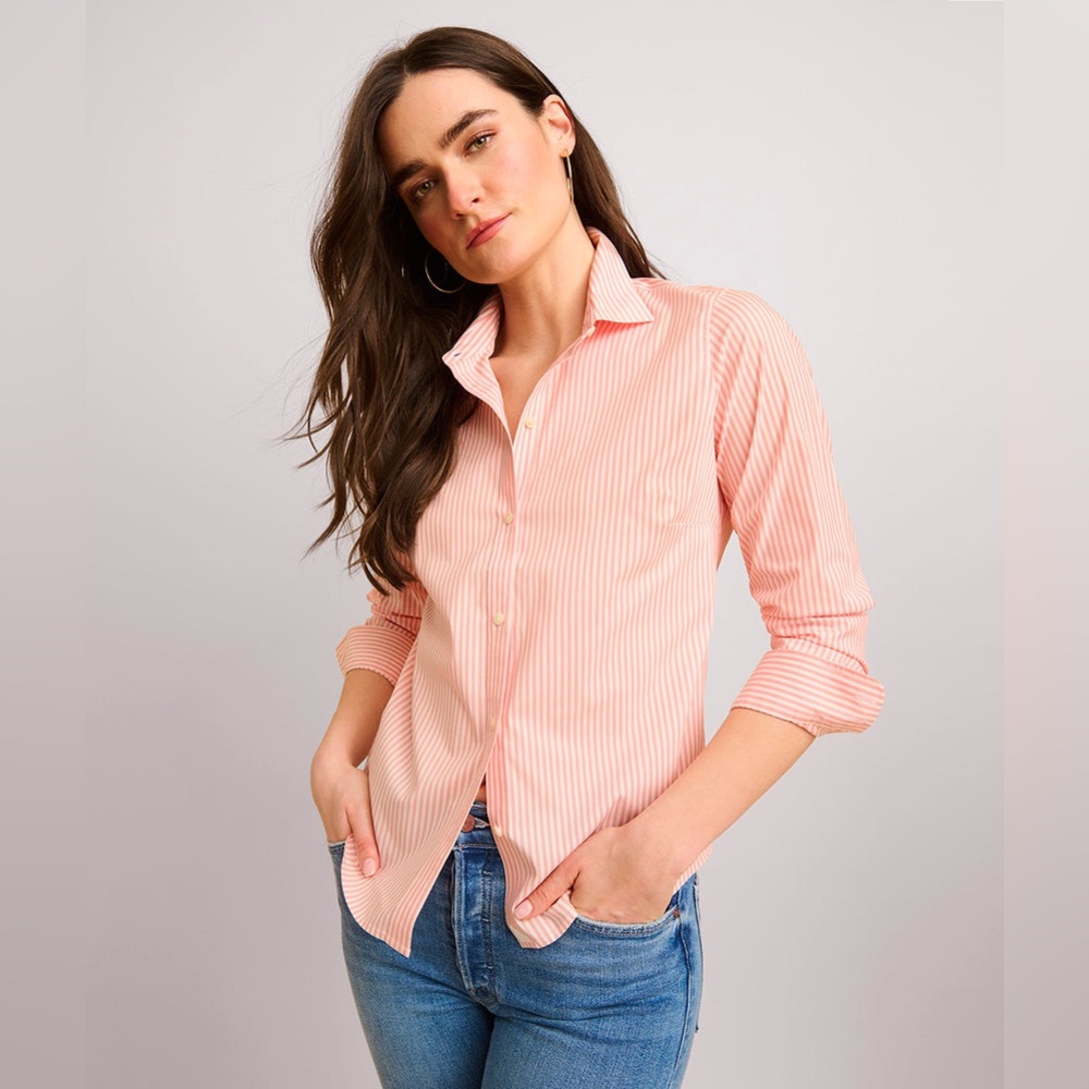Untuckit Marsanne Peach Bella Cotton Shirt